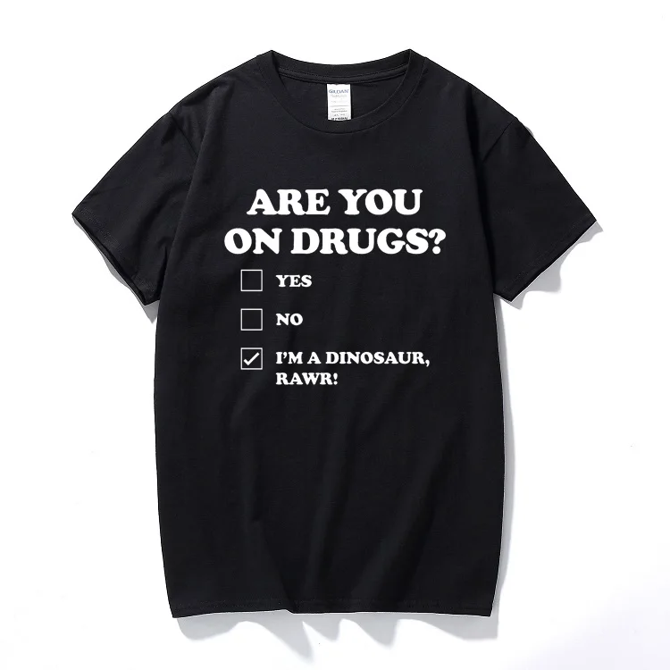 Футболка мужская с забавным принтом Are you on drug|cotton t-shirt|novelty shirtprint t-shirt |