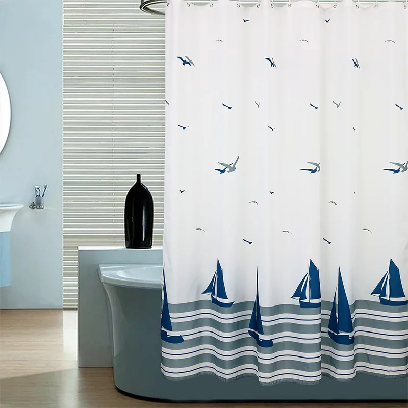 240200cm gather polyester fabric peva shower curtains waterproof mildew resistant bath curtain elegant bathroom accessories free global shipping