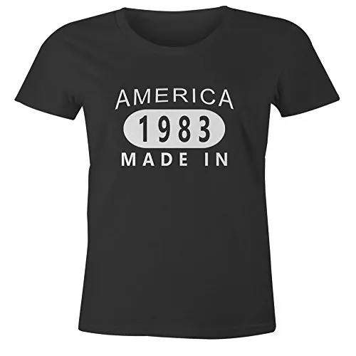 33-й День Рождения Подарок Футболку-Сделано В Американский 1983-женская С Коротким