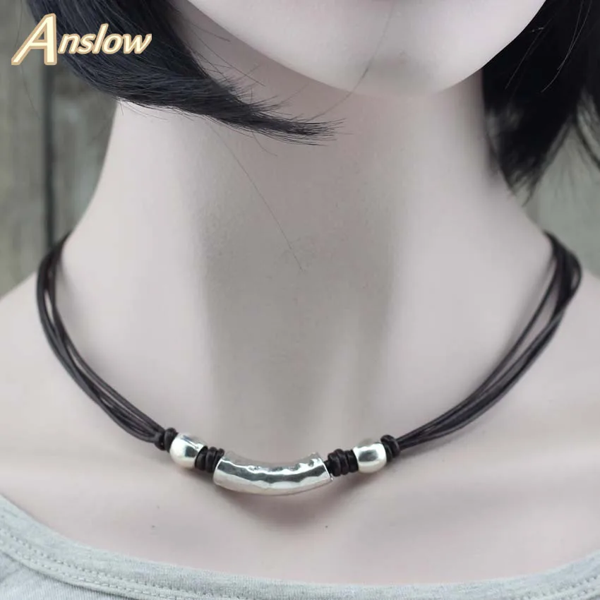 dk coffee 45cm Anslow, модное ювелирное изделие,, винтажное, элегантное, женское, короткое, очаровательное, Bijoux воротник, колье, короткое, Neacklace для женщин, подарок, LOW0008AN - Окраска металла: dk coffee 45cm