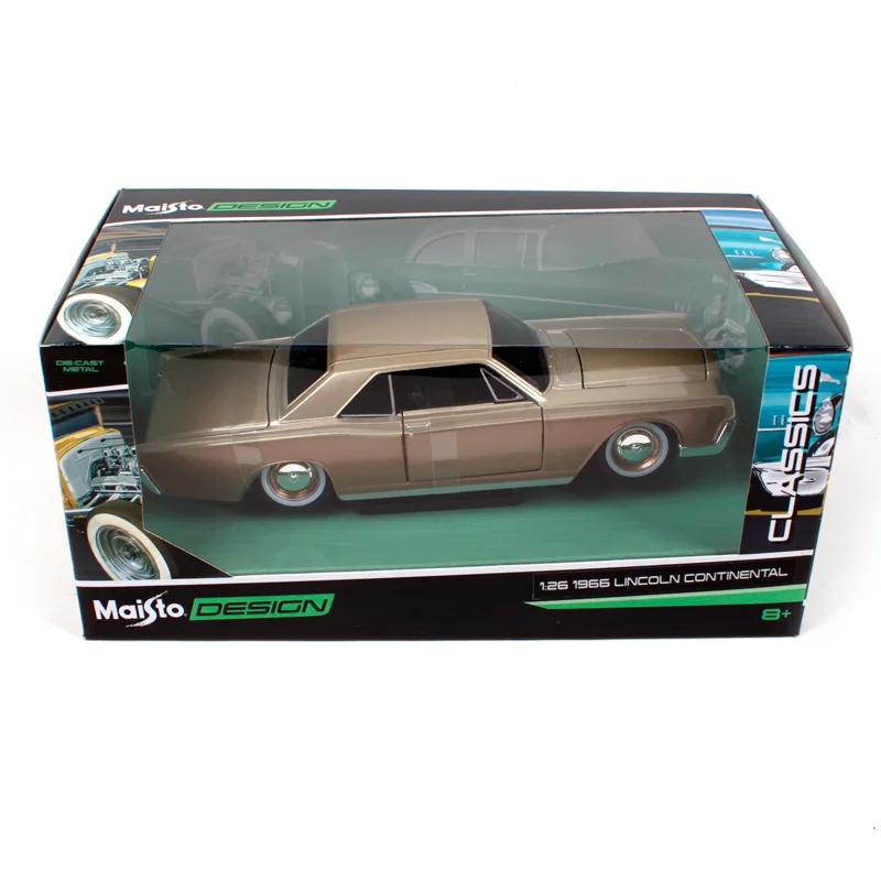 Maisto 1:26 1966 Lincon Континентальная модель автомобиля литья под давлением роскошная винтажная модель игрушечного автомобиля для мужчин подарок для автомобиля литья под давлением 32531