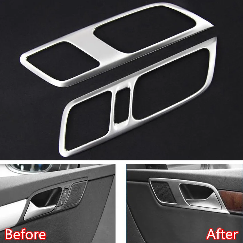 

YAQUICKA 2Pcs/set Stainless Steel Car Interior Door Handle Frame Trim Styling Sticker For Volkswagen Sharan 2013 2014 2015 2016