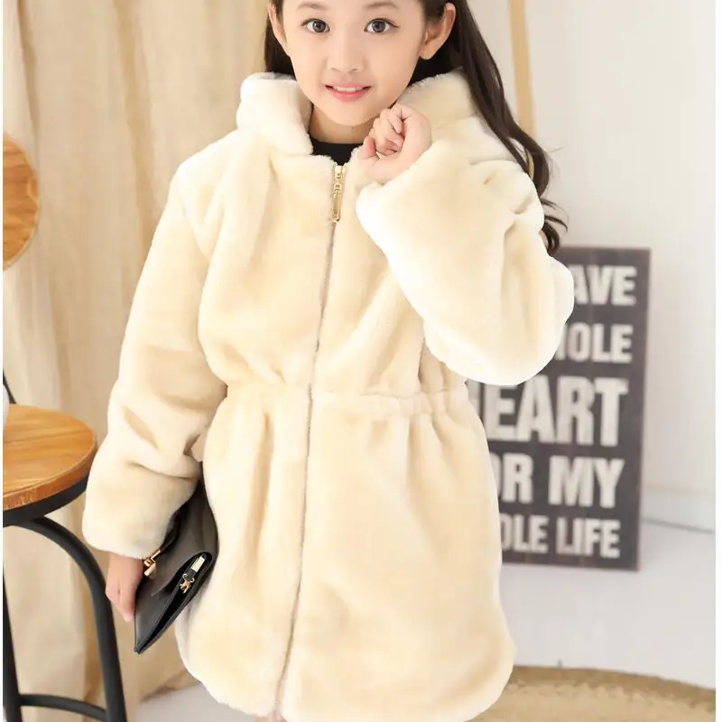 2017 Fashion Winter Fleece Baby Jackets Girls Faux Fur Coats Clothes Kids Warm Hooded Jacket Children Snowsuit Outerwear JW2873 | Детская