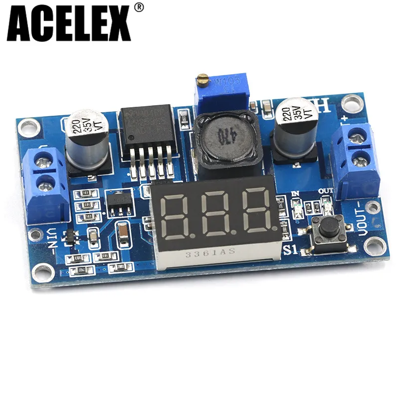 10pcs LM2596 LM2596S power module + LED Voltmeter DC-DC adjustable step-down supply with digital display | Электроника