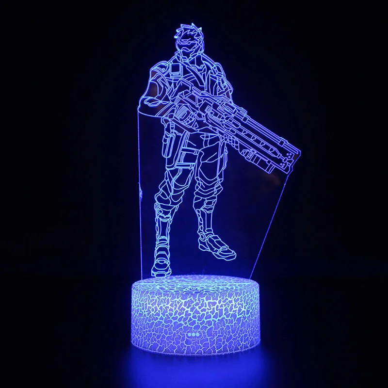 OW 7 цветов меняющаяся Настольная Лампа для проектора USB светильник Led Overwatch Reaper Hanzo Genji mcchini экшн-фигурка светящиеся игрушки