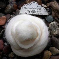 new 100 shetland natural cream white 100g diywool roving felting needle felting