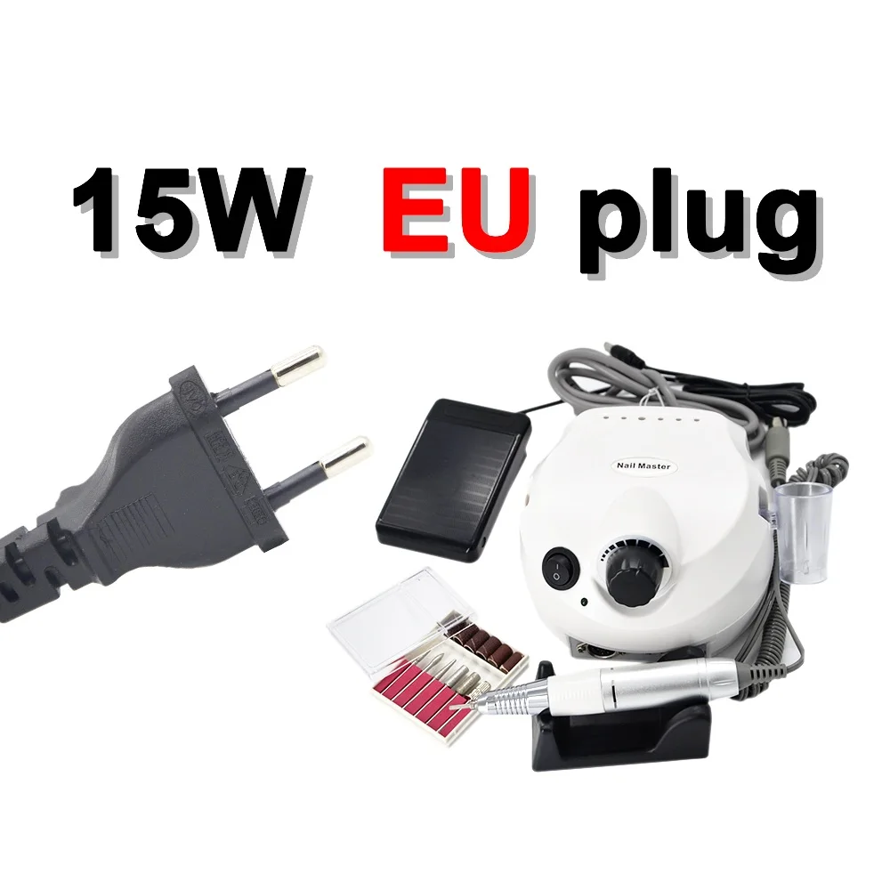 White EU plug 220V Профессиональная электрическая пилка для ногтей 35000 об/мин, машинка для маникюра с обновленной версией, силиконовый чехол, набор для маникюра с ручкой против ожогов - Цвет: White EU plug 220V