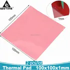 2pcs lot Pink Silicone Thermal Pad 100mm x 1mm Thick Cooling Pad for CPU GPU 100x100x1mm