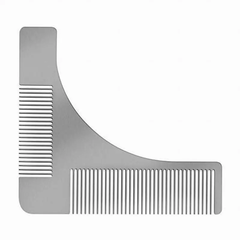 

Good quality Two sides Metal beard comb beard shaper as sidebums beard styling template as hairline facial hair shaping tool