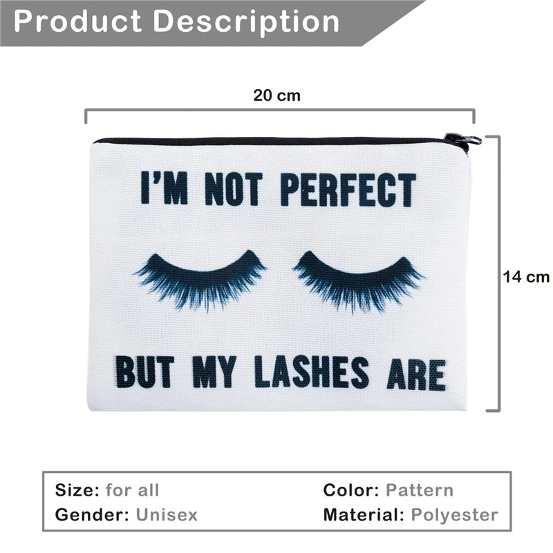 Jom Tokoy Lashes белая 3D печать простая сумка для макияжа neceser косметический чехол для женщин trousse de maquillage Органайзер чехол для карандашей