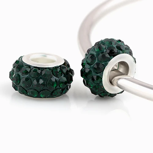 Серебристые стеклянные бусины круглые темно-зеленые Стразы рукоделие большое