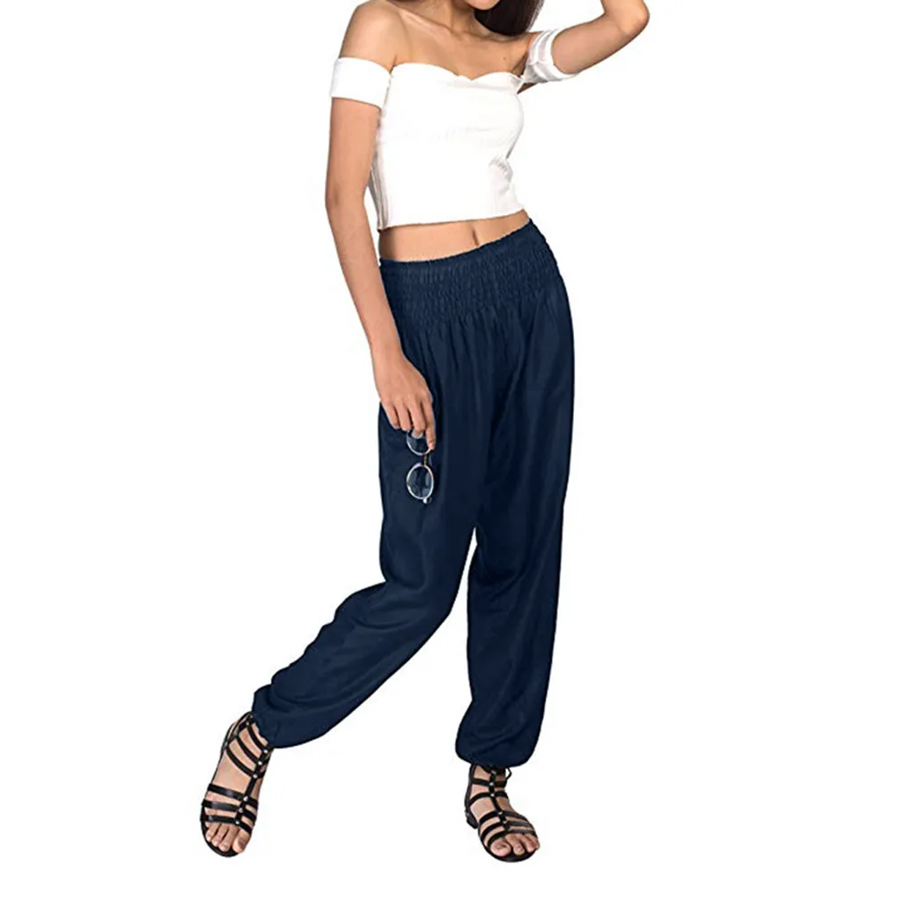 Большие размеры свободные штаны для йоги мужские и женские шаровары хлопковые