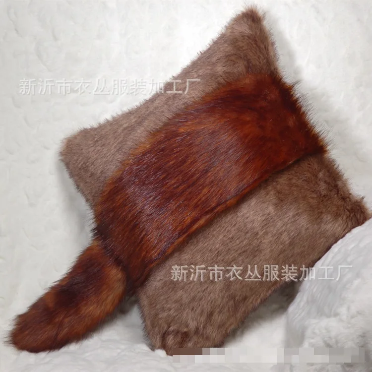Имитация красного лисьего меха имитация животного диван одеяло для виллы