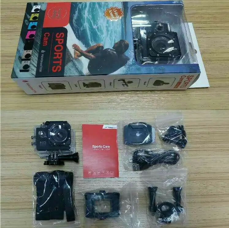 Оригинальная Спортивная камера HD 1080 P, 30 м, водонепроницаемая, 2,0 дюйма, экран, 4 K, Экшн-камера, запись воздушного движения, DV камера go extreme pro