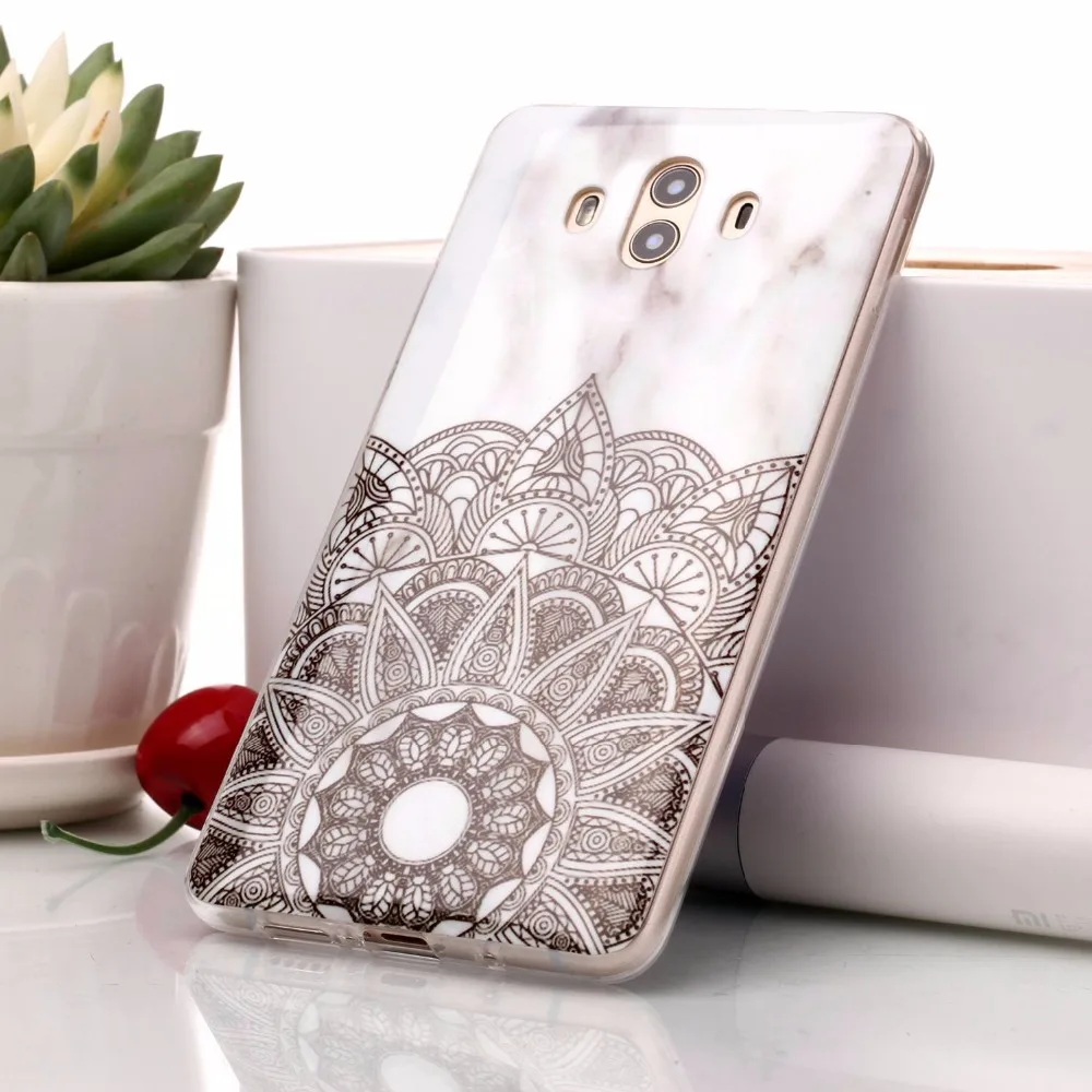 LANCASE For Huawei Mate 10 Case Silicone Glitter 3D Stone Pattern Soft TPU Marble Lite Pro Capa |