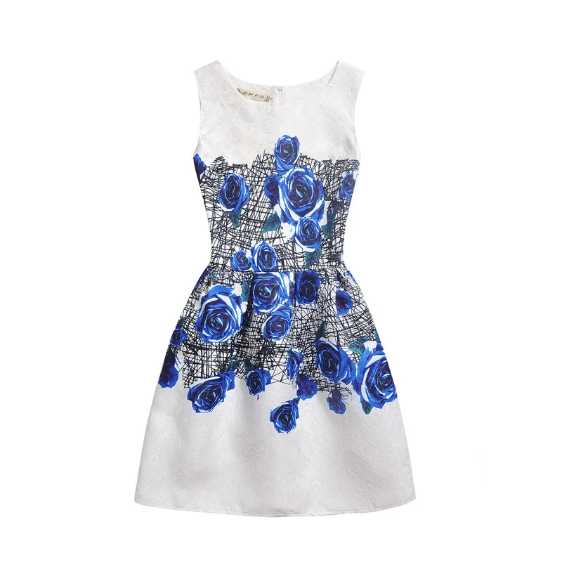 2018 детское летнее рождественское Повседневное платье принцессы с принтом для