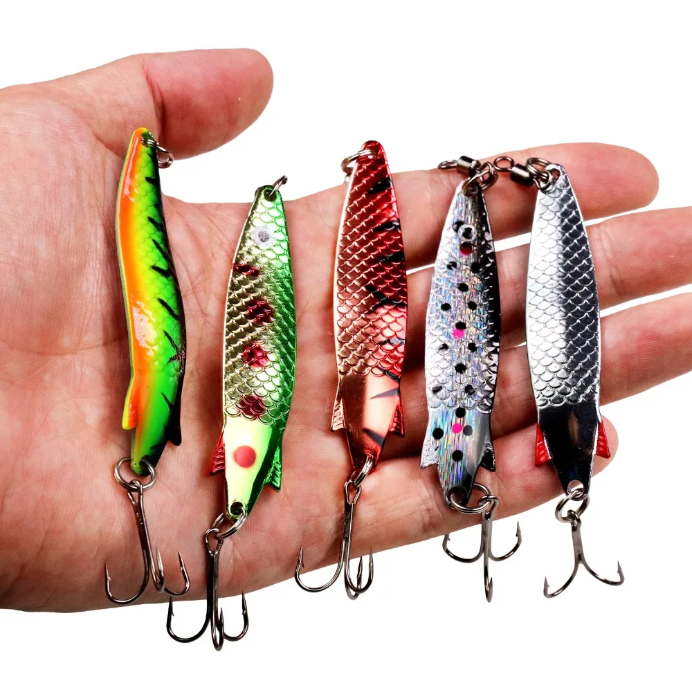5 шт./компл. 14g 75 мм металлические ложки приманка блесна Swimbait Вибрационный