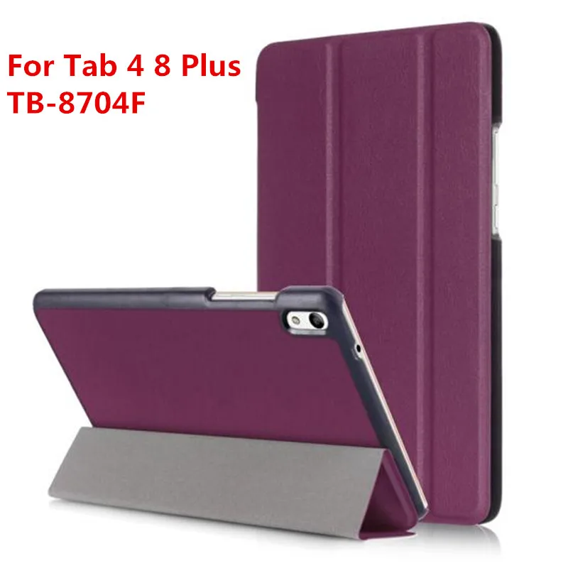 Для lenovo Tab 4, 8, 8 Plus, TB-8504N TB-8504F TB-8704F TOUCHBeauty TB-8504 TB-870 4, 8 50 4, 8 704 планшет чехол Кастер Стенд кронштейн кожаный чехол - Цвет: KST Tab4 8PlusPurple