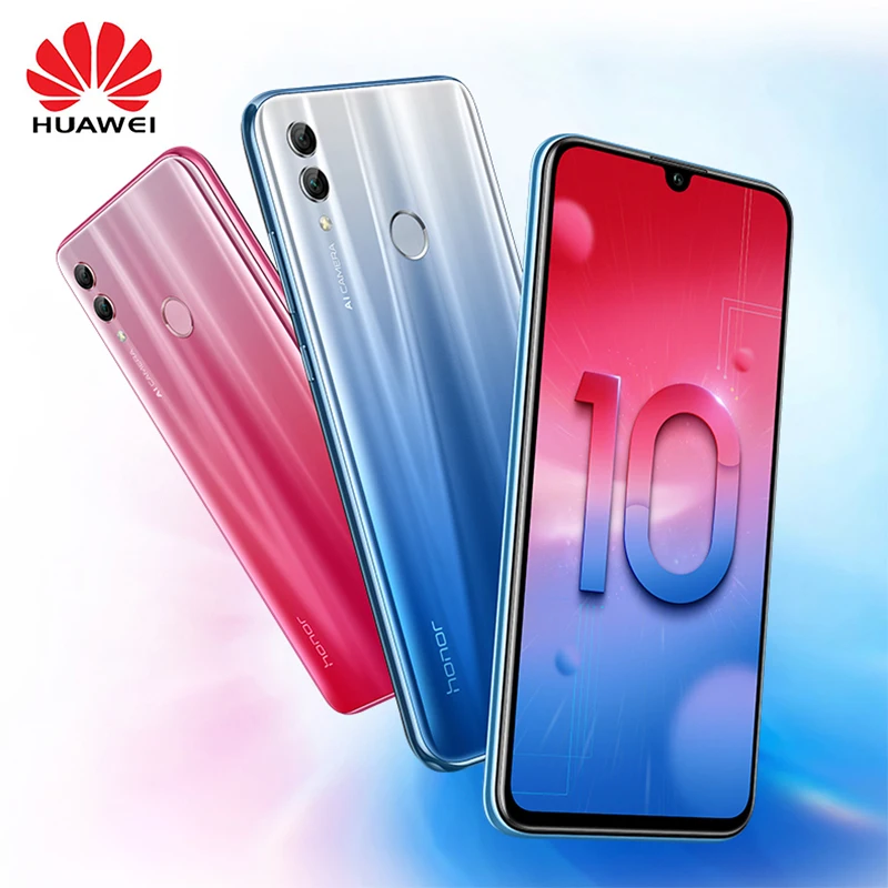 Honor 10 Lite 4G Android 9.0 6.21-дюймовый смартфон FHD 2340X1080 с двойной фронтальной и задней камерой на 24 МП, сканер отпечатков пальцев и восьмиядерный процессор.