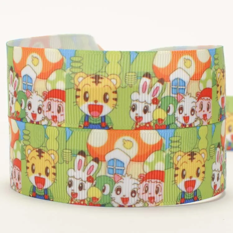 7/8 &quot22 мм мультфильм тигр Лента печатная лента с рисунками grosgrain бесплатная