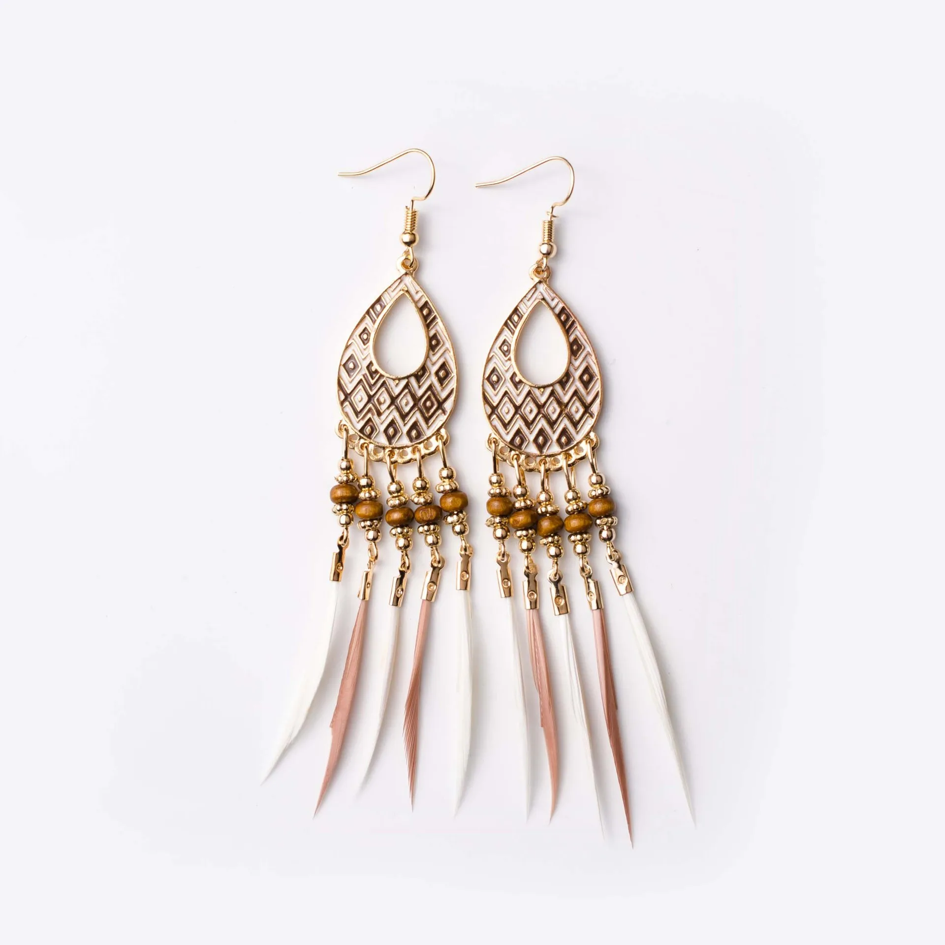 Vonne Feather earrings fashion earing for women 2018 bling Trendy Stainless Steel | Украшения и аксессуары