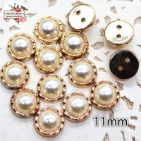 50pcs 11mm pearl round buttons home garden crafts cabochon scrapbooking diy accessories