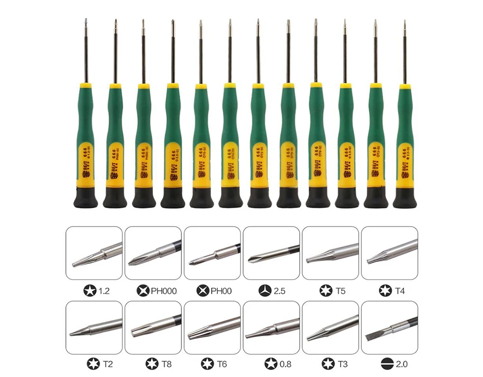 12 шт./компл. отвертка P2 P5 0,8 1,2 Pentalobe Y 2,0 1,2 1,5 2,0 Phillips пониженной T3 T4 T5 T6 для Macbook Air/Pro телефон ремонт