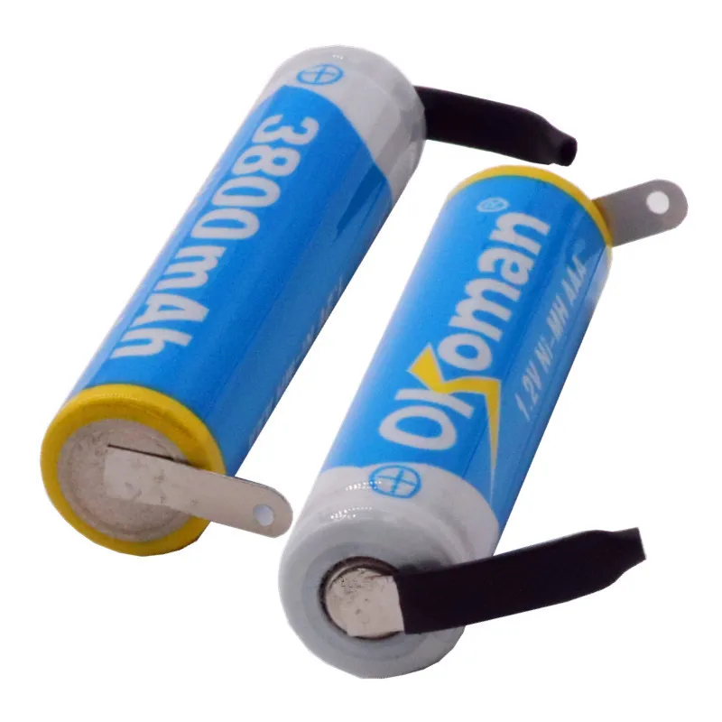 Okoman 1 2 V AAA перезаряжаемая батарея 3800 mah никель-металлогидридная ячейка с