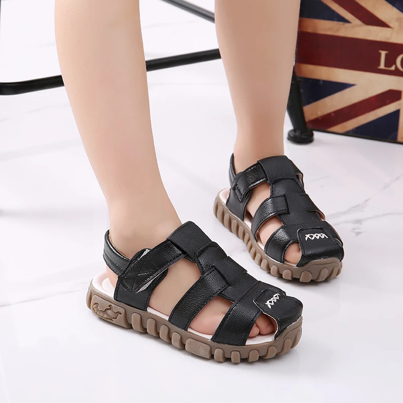 2018 г. Новая летняя обувь для мальчиков детские пляжные сандалии нескользящая в