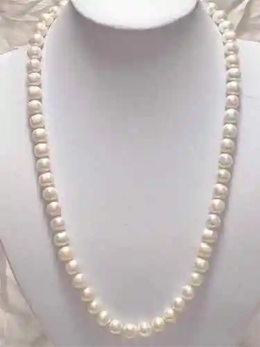 

Women Gift Word Love Shipping Beautiful! 8-9mm White Akoya Cultured Pearl Necklace 25" Mujer For $ Luxury Girls Wedding-jewelry