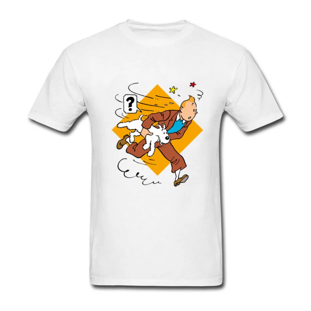 Новинка Мужская футболка go Tintin футболки с музыкальной зоной рок голубые для