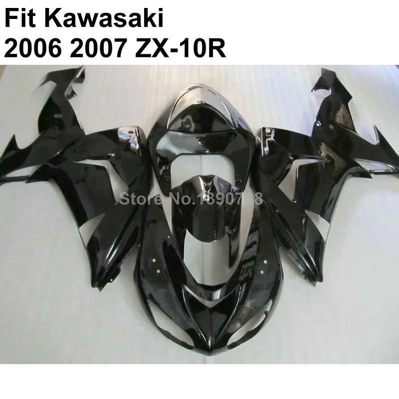 Боди набор для Kawasaki обтекатель Ninja ZX10R 2006 2007 глянцевый черный комплект ZX 10R 06 07 BN19|kit