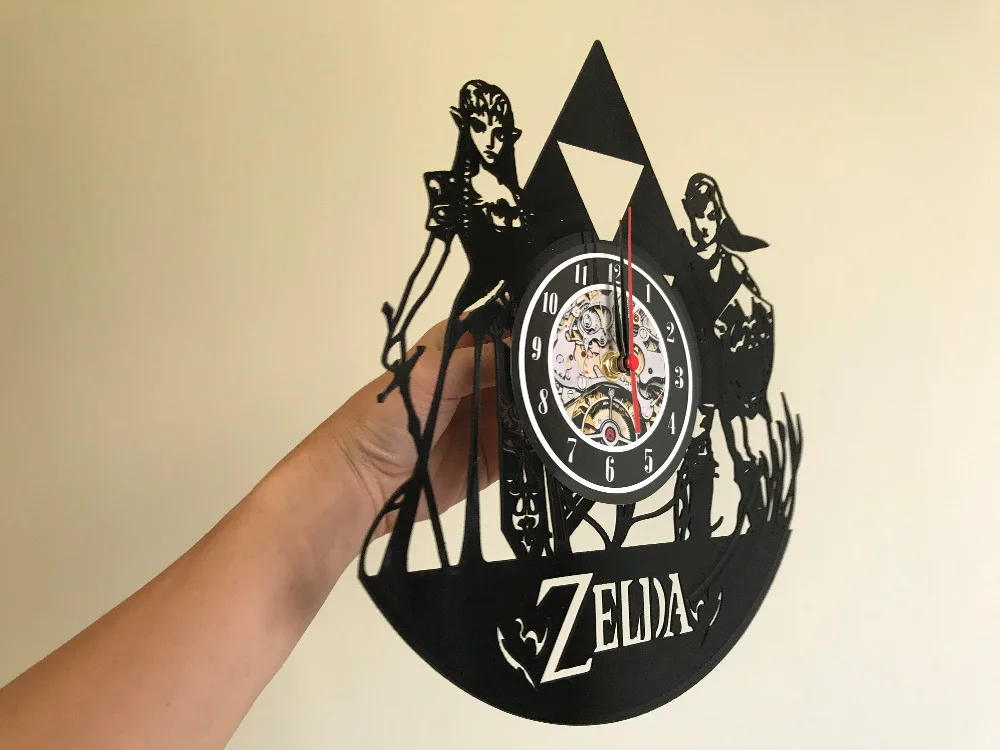 Zelda Книги по искусству виниловые настенные часы подарок номер Современный дом запись Винтаж украшения