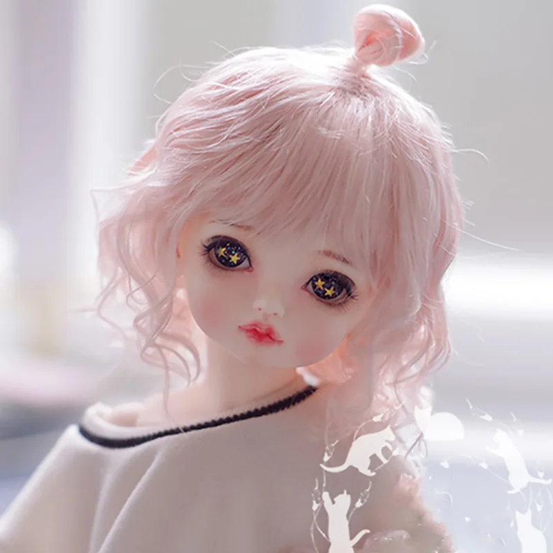 Cataleya BJD кукла с парик 1/3 1/4 1/6 1/8 гигантский ребенок искусственный мохер бледно-золотой вьющиеся волосы - Цвет: 2