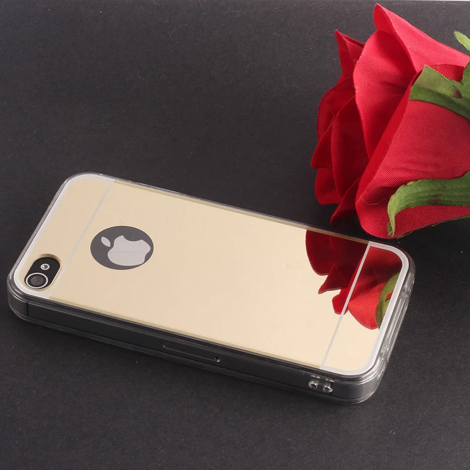 CAENBOO чехол для iPhone 4S роскошные розовое золото зеркала из мягкой искусственной