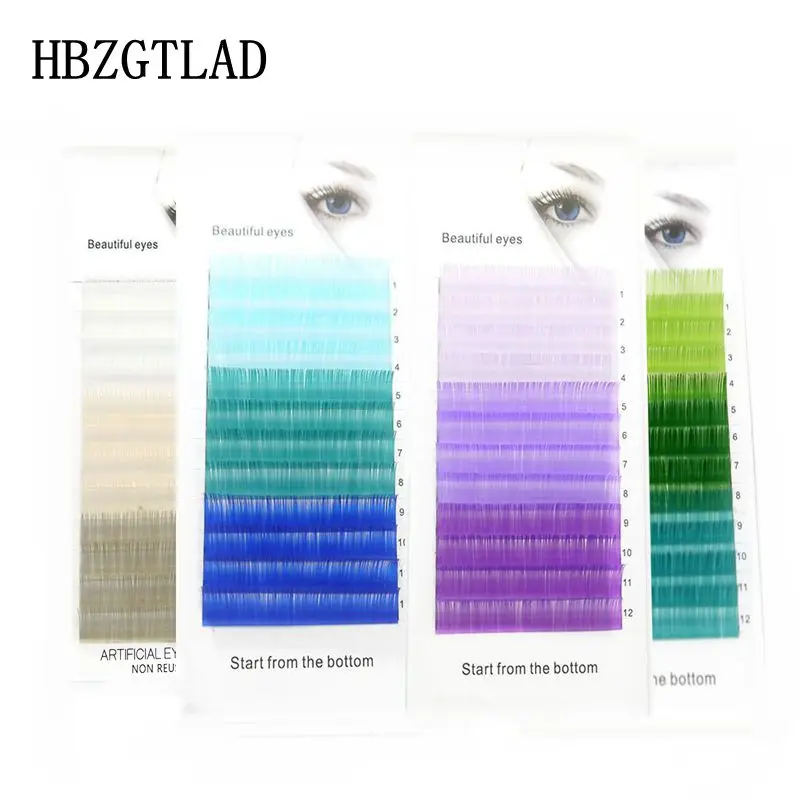 

Накладные ресницы HBZGTLAD C/D curl 0,07/0,1 мм 8-15 мм, синие + зеленые + фиолетовые серые ресницы, индивидуальные цветные ресницы, наращивание искусстве...