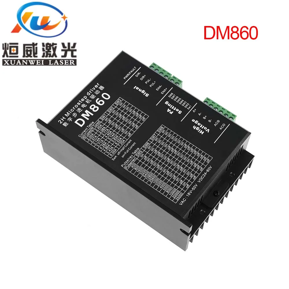 DM860 Драйвер шагового двигателя контроллер microstep Бесколлекторный двигатель