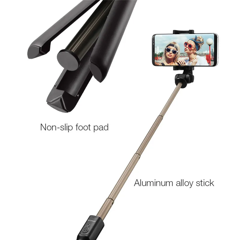 BlitzWolf 4 в 1 BW-BS3 Спортивная Bluetooth-гарнитура Selfie Stick Выдвижная складная беспроводная штатив-монопод для Gopro 8 7 6 Osmo Action для iPhone 11 X Xiaomi 9 Huawei P30 Pro смартфон Samsung