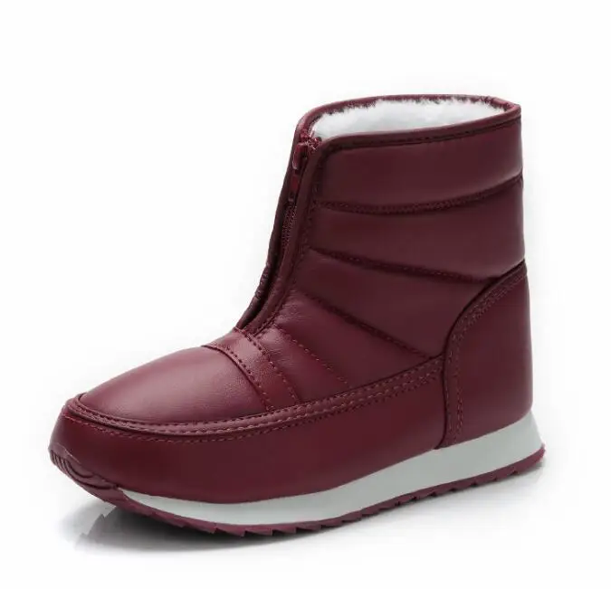 Dark red Мужские зимние ботинки; модель года; зимняя обувь; водонепроницаемые Нескользящие мужские ботинки; Теплые Зимние ботильоны на платформе; большие размеры 35-46 - Цвет: Dark red