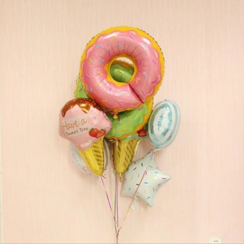 5 шт./лот пончик воздушный шарик из фольги в форме детский день рождения вечерние