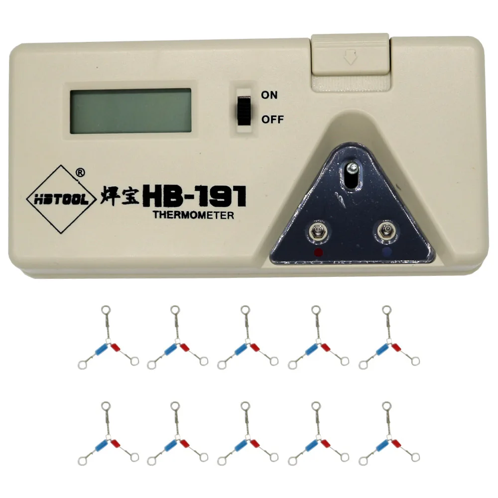

HBtools 191 LCD Digital Soldering Iron Tip Thermometer Temperature Tester + 10PCS sensor line