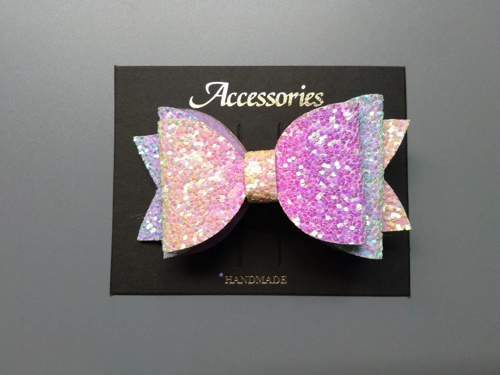 Бутик Модный блеск Градиент Радуга Русалка Цвет волосы бант шпильки твердого