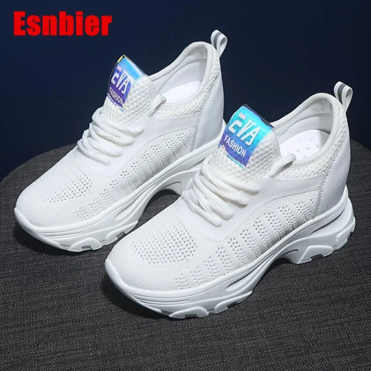 

2019 Platform Wedges Women's Sneakers Spring summer High Quality Breathable Mesh Increased women's shoes Casual Shoes