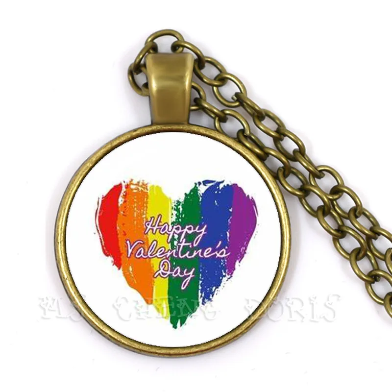 ЛГБТ 25 мм стеклянный купол ожерелье для женщин мужчин геев лесбиянок гордость с
