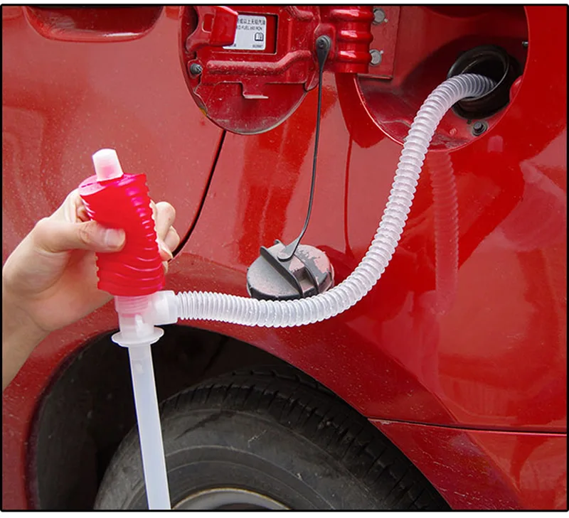 Фото Портативный ручной автомобиль грузовик Сифон шланг жидкого топлива газа насос