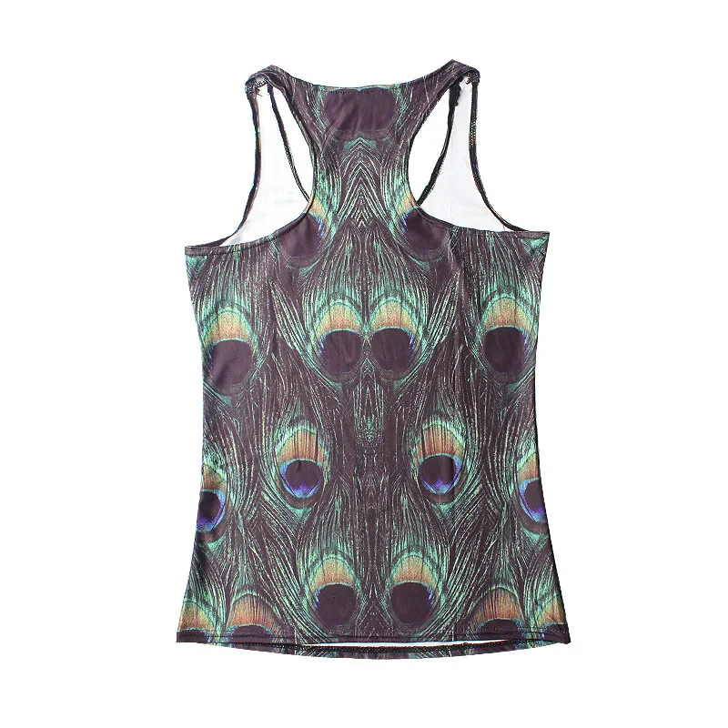 Топы летние женские новые блузки без бретелек рукавов с цифровым принтом