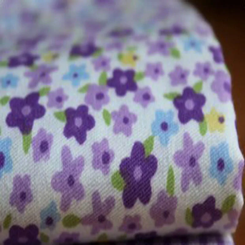 Свежий фиолетовый милый цветочный хлопок Лоскутная ткань стеганая для шитья