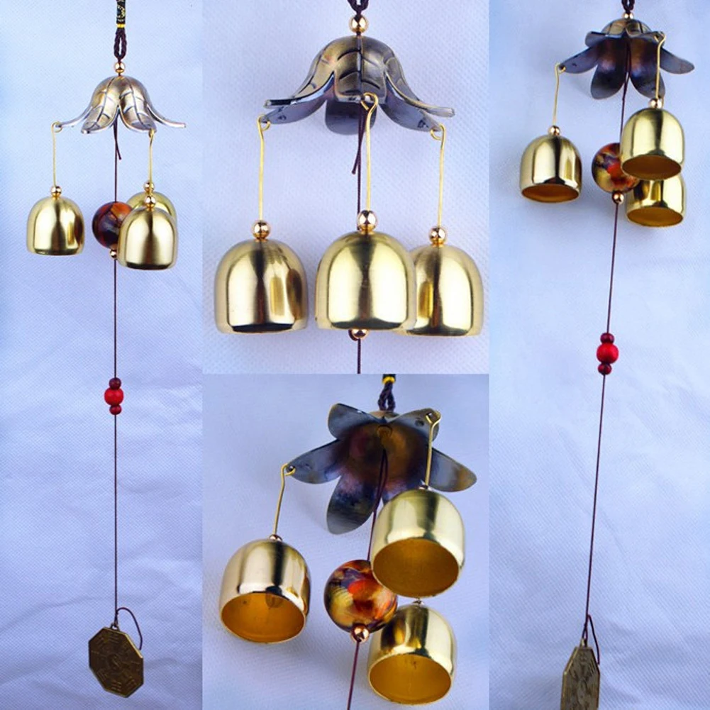 3 колокольчика медные ветряные колокольчики для наружного украшения гостиной
