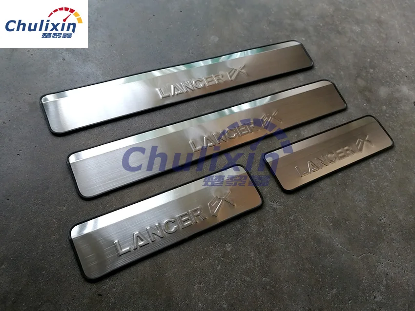 

stainless steel scuff plate door sill 4pcs/set car accessories for Mitsubishi Lancer EX Lancer-EX car decal