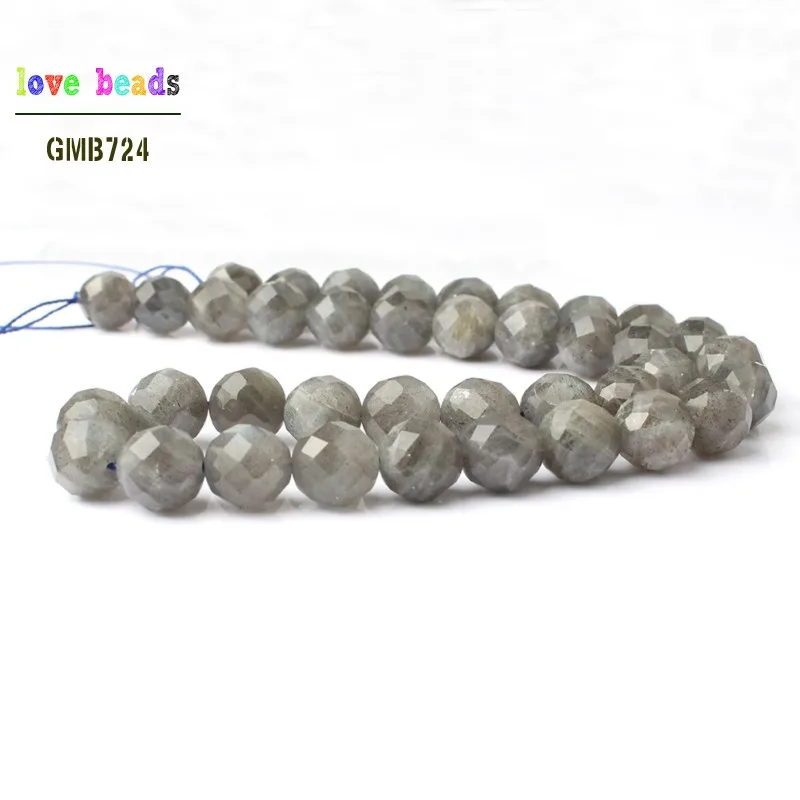 

Natural Genuine Faceted Labradorite Stone Round Loose Beads for Jewelry Making Diy Bracelet Necklace 15'' 6mm 8mm 10mm